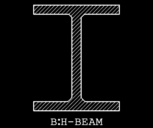 drawing of H-beam cross section
