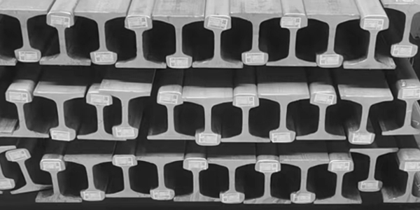 UIC54 rail stock in warehouse