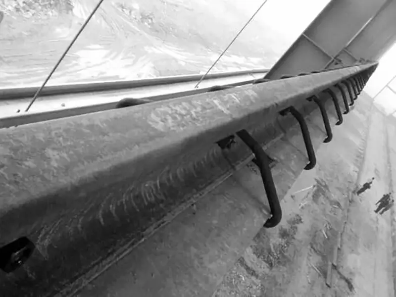 Drilled web holes for hook bolts