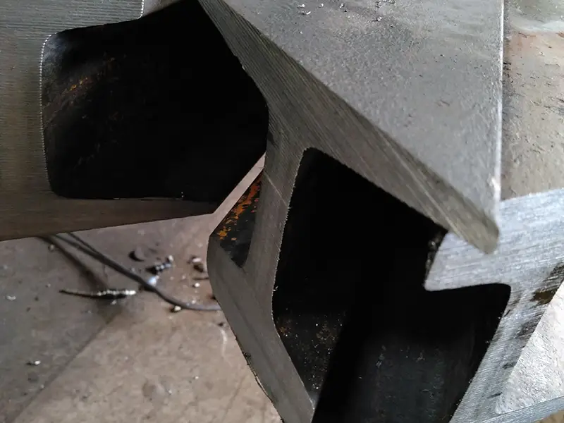 45-degree cut on 55E1 rail