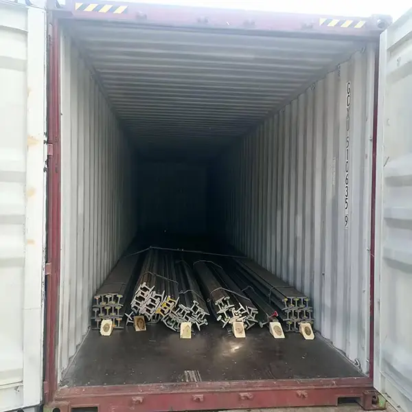 Railroad track secured for shipping