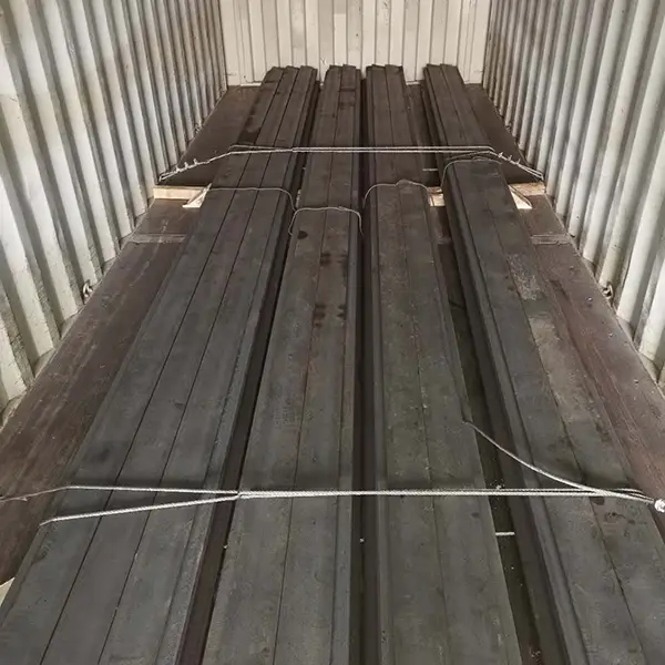 Rail track packed inside shipping container