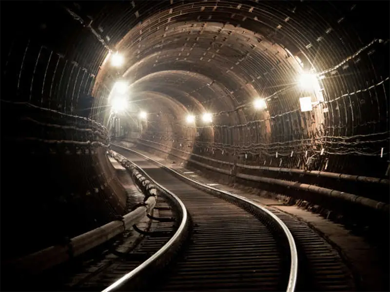 underground mining rail system showing mine layout