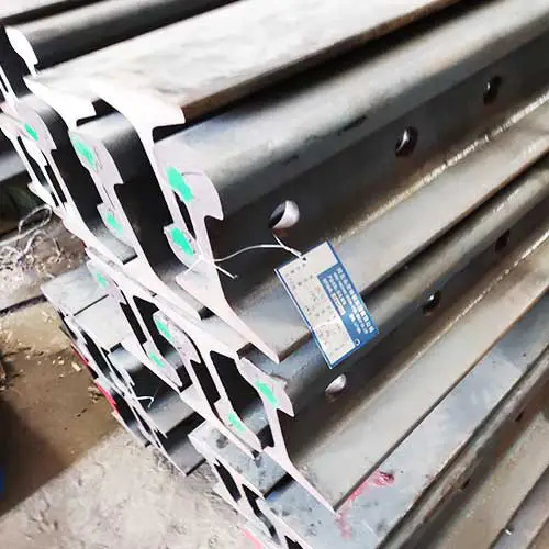 Outdoor stockpile of heavy steel tracks