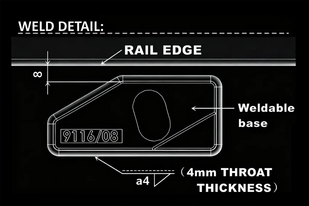 9116 base weld detail
