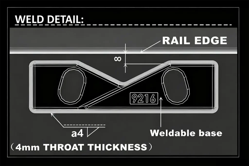 9216 base weld detail