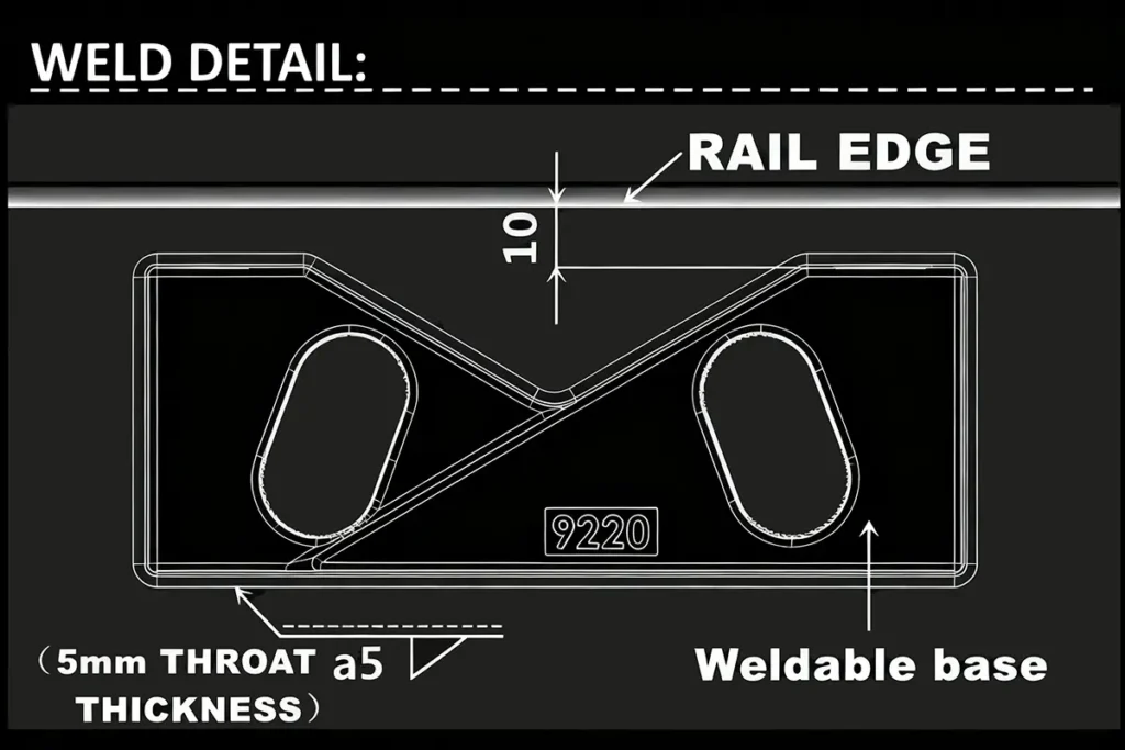 9220 base weld detail