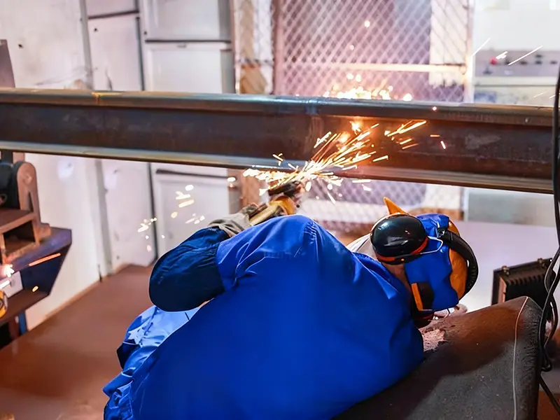 Crane Rail Joint Welding on Runway Beam