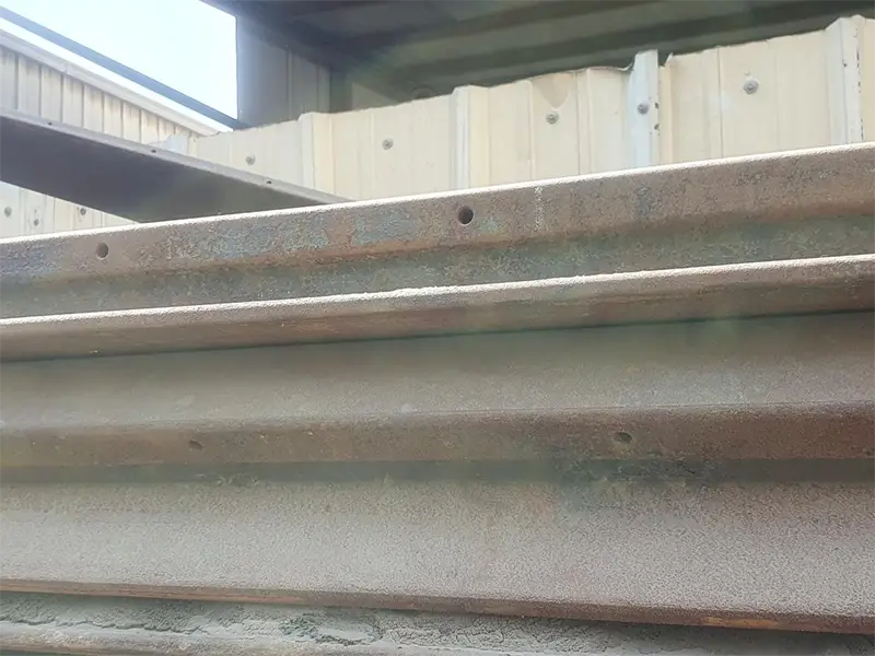 Removed furnace rails with surface oxidation