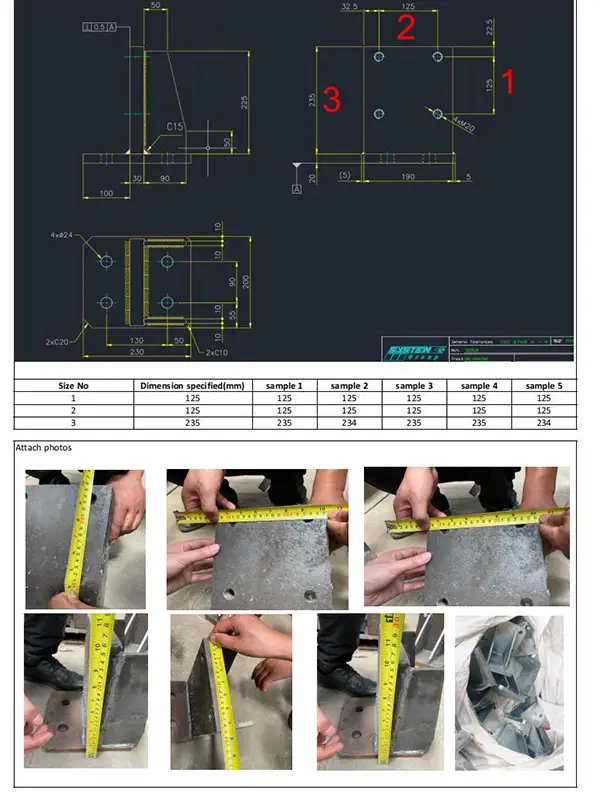 Rail dimension inspection for warehouse system
