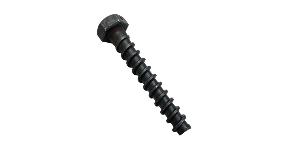 Screw spike with M22 thread for railway sleepers, carbon steel rail fastener