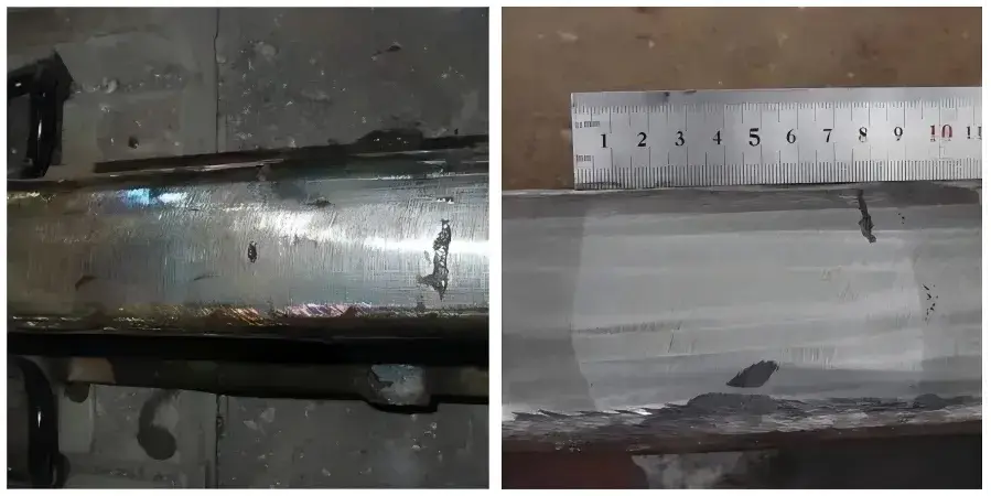 Undercut defect along rail thermite weld edge