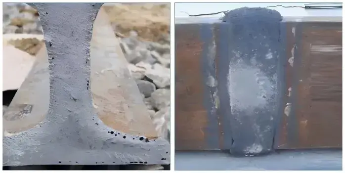 Lack of fusion in rail thermite weld