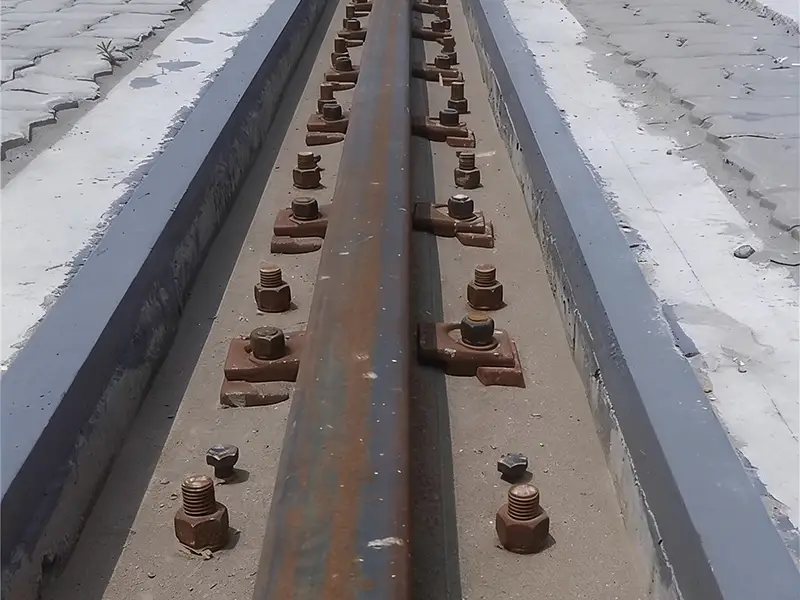 Rail clips for cranes securing welded rail in port application