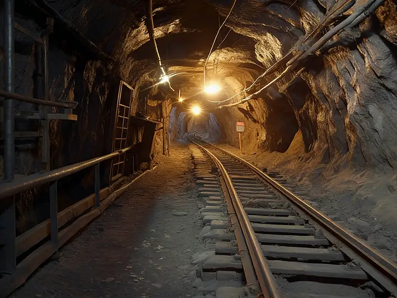 Underground Mining Rail Track System for Material Transport