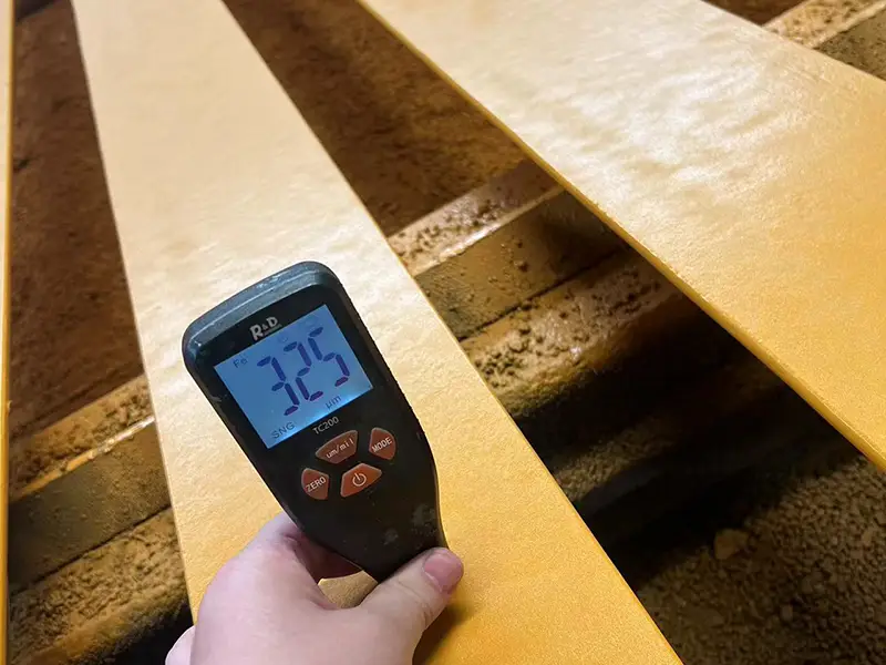 A65 Port Crane Rails consistent coating