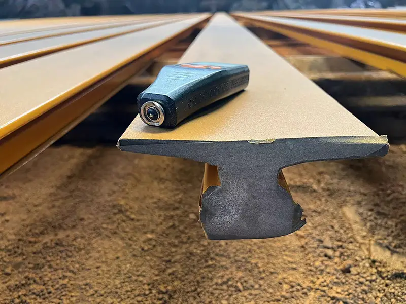 Even yellow coating on A65 Port Crane Rails