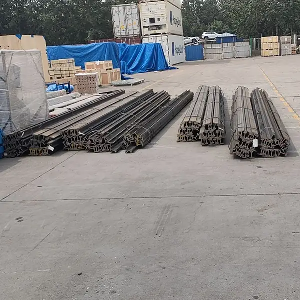 Steel rails in yard