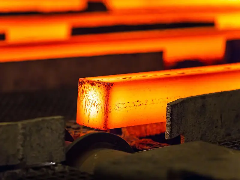 hot steel bloom used as raw material for rail manufacturing process