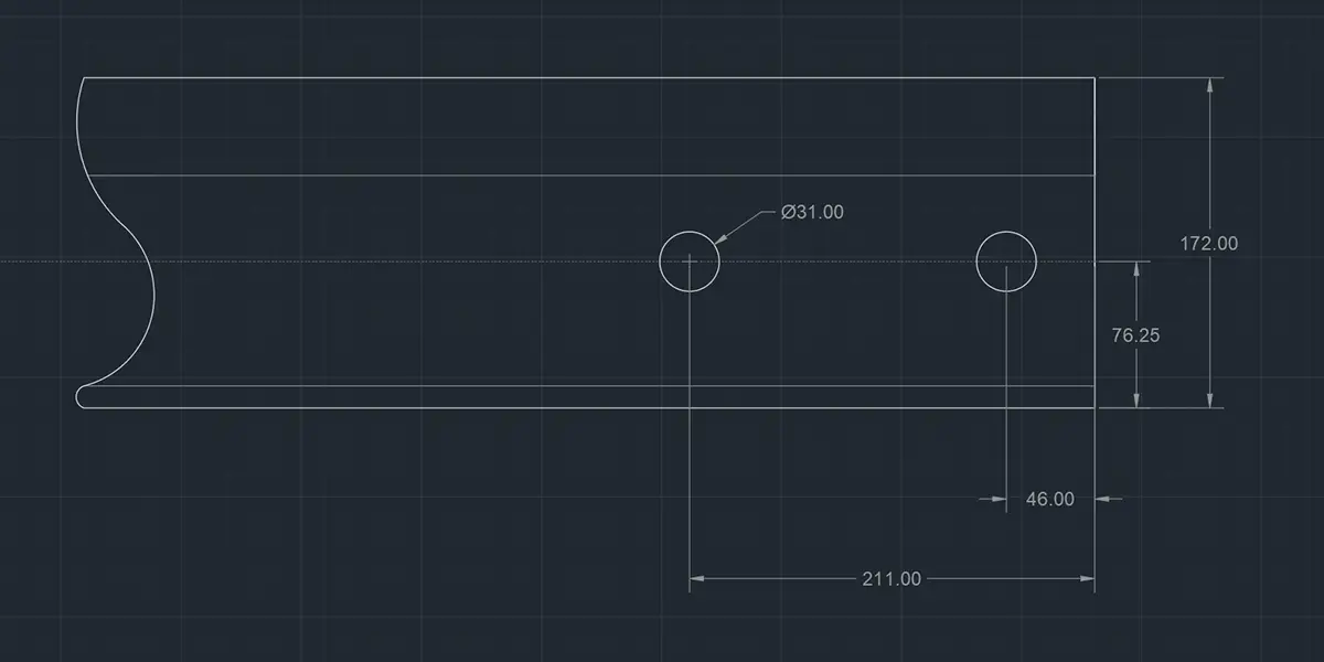 rail drilling layout drawing