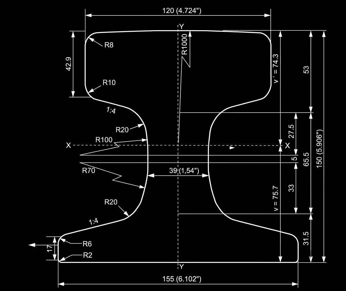 CR100 rail drawing