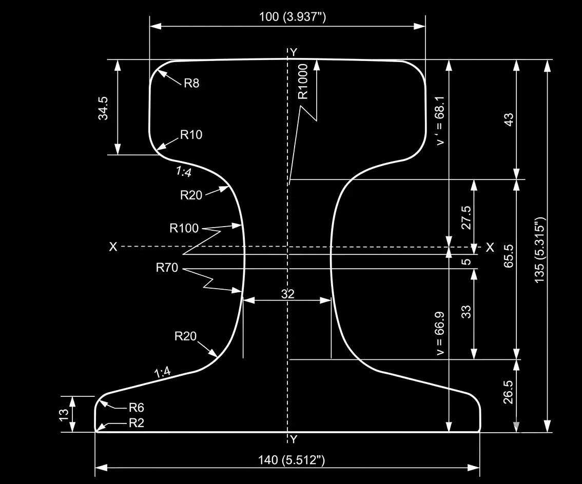 CR73 rail drawing