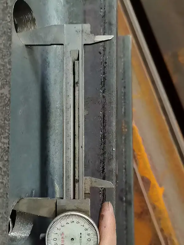 GB50KG rail hole spacing measurement after customized drilling
