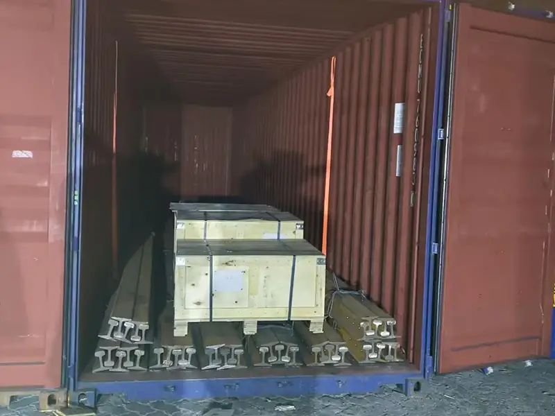 ASCE85 rails packed for crane rail accessories shipment to Chile