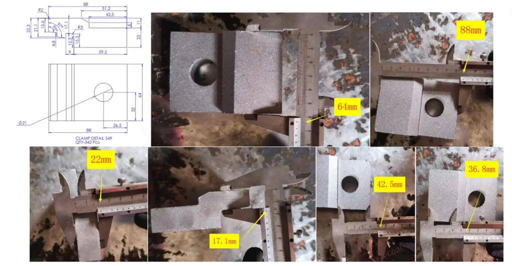 Customized rail clip dimension inspection