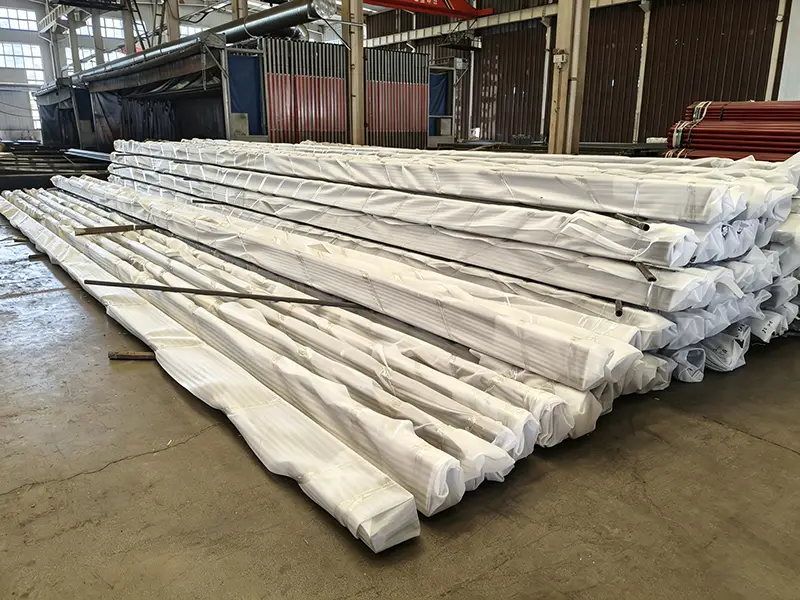 Soft film protection for coated rails during export packaging