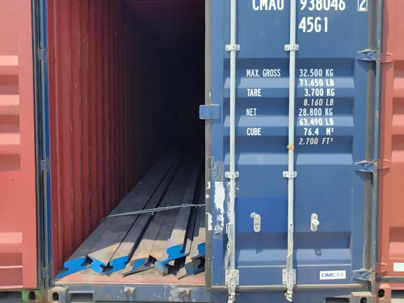 A120 Rails Secured Inside Container